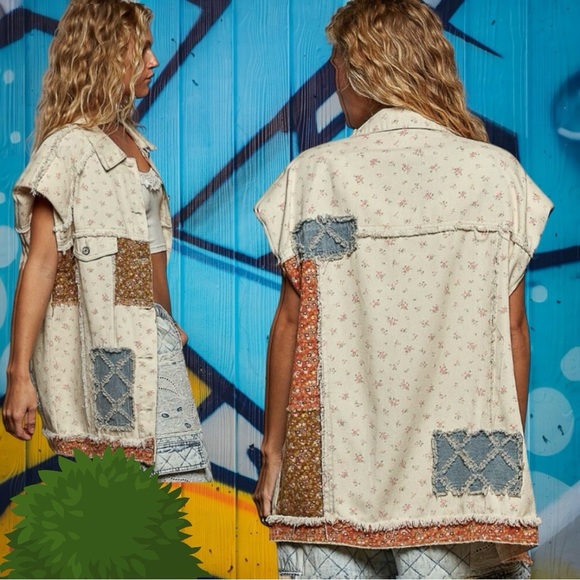 POL Large Multicolor Patchwork Vest - Picture 3 of 3